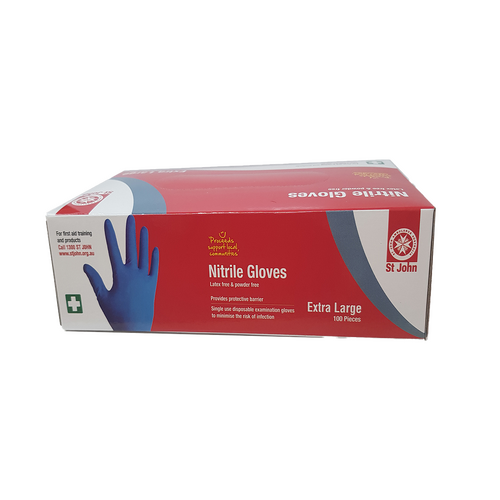 ST JOHN Nitrile Gloves X-Large 100 Pc Disposable Medical Protective PPE #3054XL