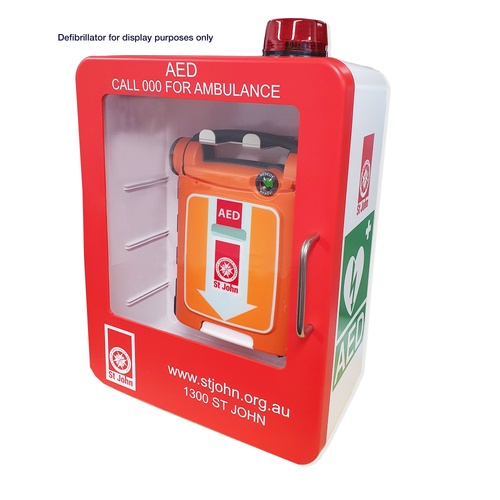 ST JOHN Plastic Indoor Defibrillator Cabinet AED Emergency Storage #353835