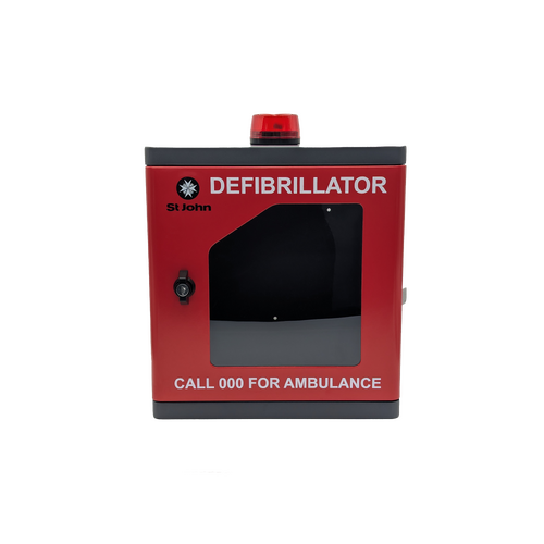 ST JOHN AED Aluminium Outdoor Cabinet with Alarm - Red #353871R
