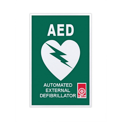 ST JOHN First Aid Signage for AED Emergency Defibrillator Safety #434862