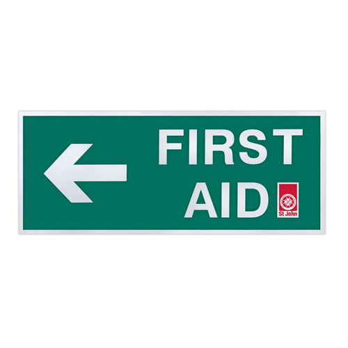 ST JOHN First Aid High Visibility Signage with Left Arrow #434865