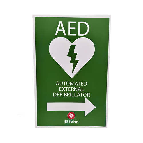 ST JOHN AED High Visibility Signage with Right Arrow #434875
