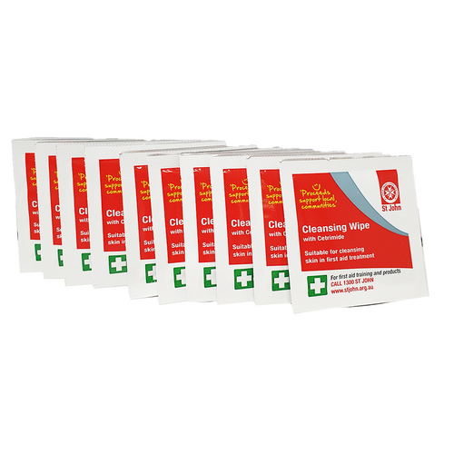 ST JOHN Sterilize Cleansing Wipes 10 Pack Medical Disinfectant Wipes #505410