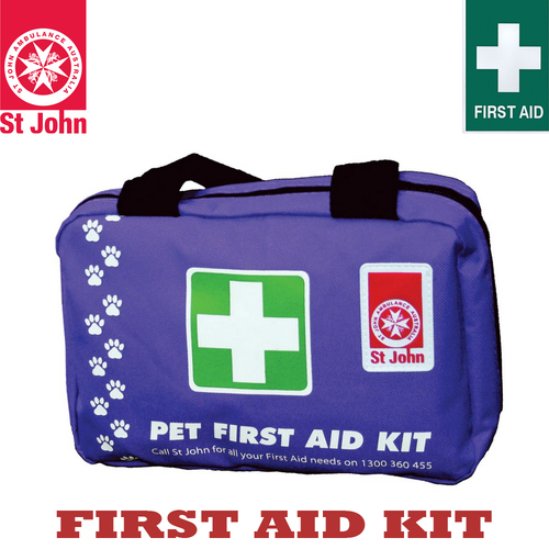 New ST JOHN AMBULANCE Pet First Aid Kit, Pre & Post Care #600401