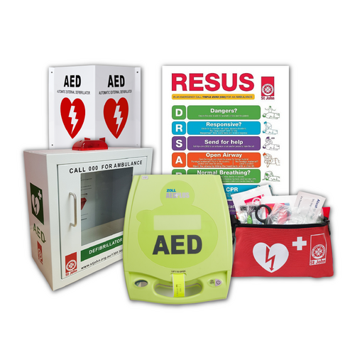 ST JOHN ZOLL AED PLUS Cabinet Bundle With Defibrillator Storage #8881130CB