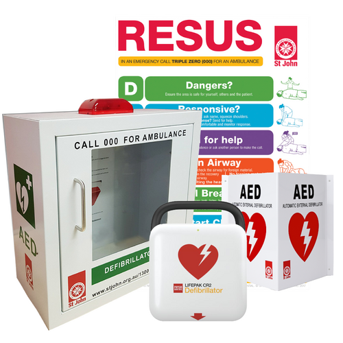ST JOHN LIFEPAK CR2 Essential Fully Automatic Cabinet Bundle #8883545