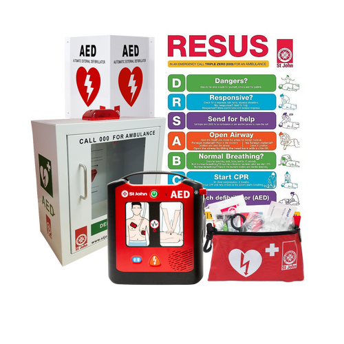 ST JOHN X1 Defibrillator Bundle AED Emergency Medical Response Kit #888X1SCAB