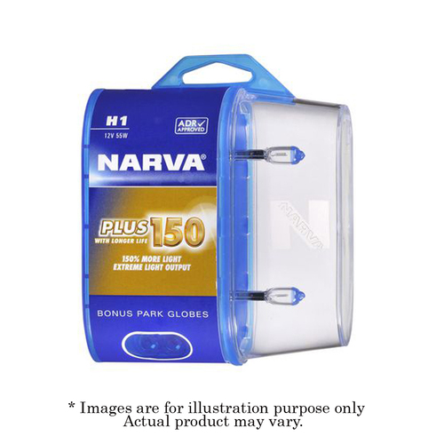 New NARVA H1 12V P14.5S PLUS150 Twin Pack Performance Globe 48390BL2