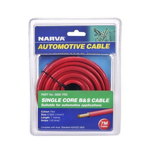 NARVA Battery Cable 6 B&S 140 7 Meter Red #5806-7RD