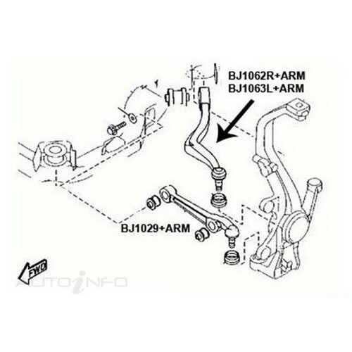 TRANSTEERING Control Arm - Front Lower For Mazda MAZDA6 2002-2008 BJ1062R-ARM