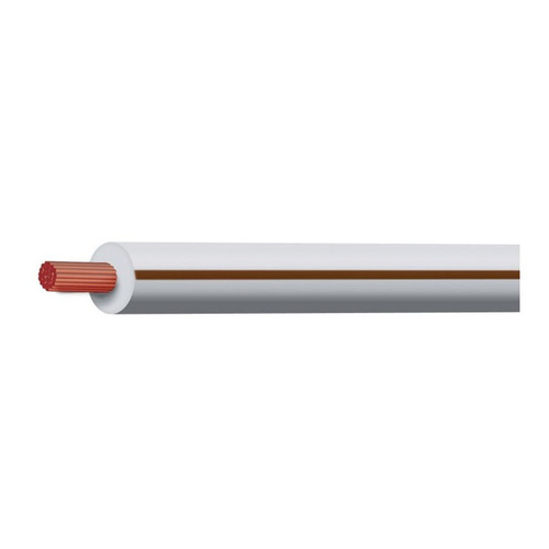 TYCAB White / Brown 3mm Trace Single Core 30M 10A 90° Cable #CB003A1-030WEBN
