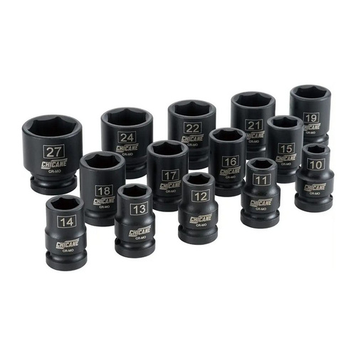 CHICANE 14 Piece 1/2? Inch Drive Metric Impact Socket Set #CH1131
