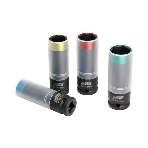 CHICANE 4 Piece 1/2" Inch Drive Wheel Nut Socket Set #CH1133