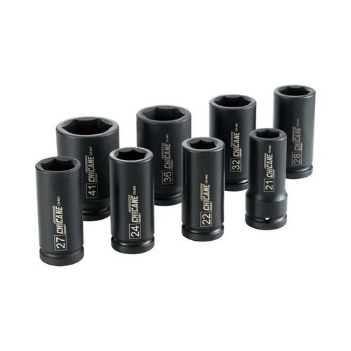 CHICANE 8 Piece 3/4? Inch Drive Metric Deep Impact Socket Set #CH1134
