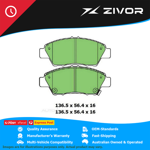PROTEX Brake Pads For HONDA JAZZ VTI, VTI-L, VTI-S GK, GF 1.5L L1522 #DB1991CP