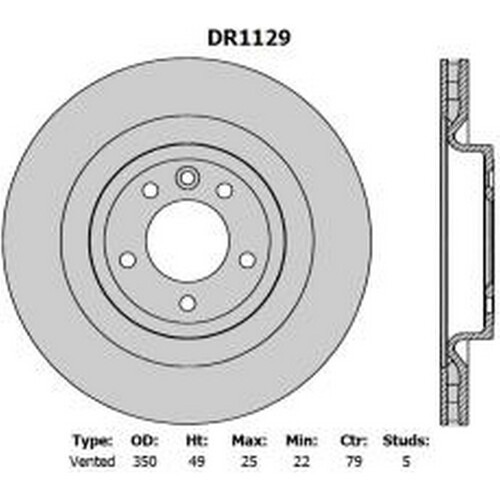 New PROTEX Brake Disc Ultra Rotor - Rear For Range Rover Sport 2013-2016 DR1129