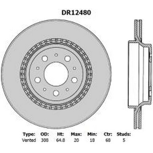 New PROTEX Brake Disc Ultra Rotor - Rear For Volvo XC90 2003-2015 DR12480