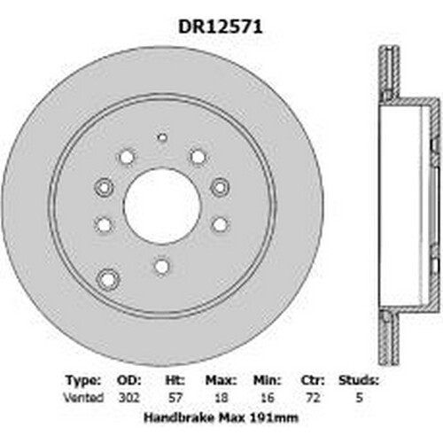 New PROTEX Brake Disc Ultra Rotor - Rear For Mazda CX-7 2006-2012 DR12571