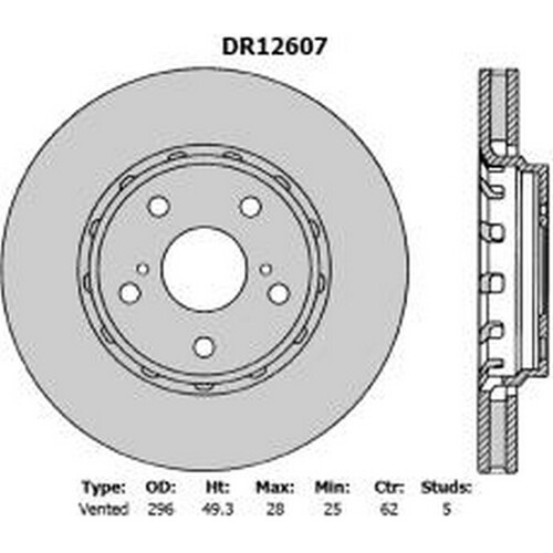 New PROTEX Brake Disc Ultra Rotor - Front For Toyota Tarago 2006-2019 DR12607