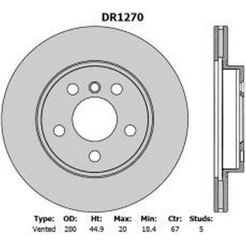 New PROTEX Brake Disc Ultra Rotor - Front For BMW i3 2014-2021 DR1270