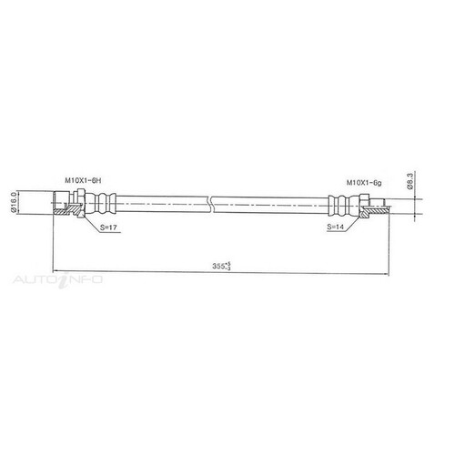 New PROTEX Hydraulic Hose - Front For Volkswagen Beetle 1960-1976 H1134