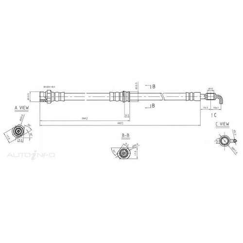 New PROTEX Hydraulic Hose - Rear For Mazda 626 1982-1991 H1546