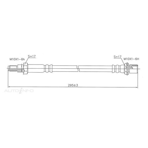 New PROTEX Hydraulic Hose - Front For Toyota Sprinter 1984-1989 H1842