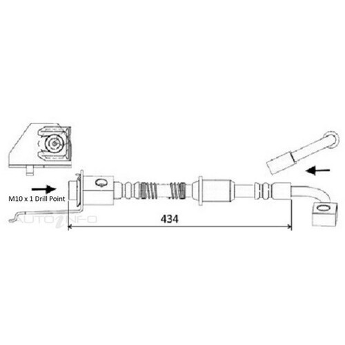 New PROTEX Hydraulic Hose - Rear For Ford LTD 2005-2007 H1904