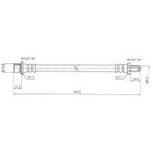 New PROTEX Hydraulic Hose - Rear For Toyota Hilux 1997-2002 H3444
