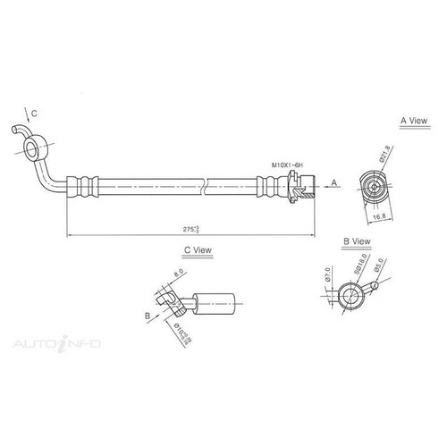 New PROTEX Hydraulic Hose - Rear For Toyota RAV4 2005-2013 H3460