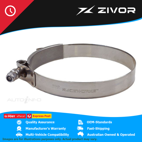 New RACEWORKS Stainless T-Bolt Clamp To Suit 3.75"/95mm Hose (102-110mm) RWC-375