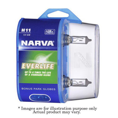 New NARVA 12V 55W H11 Everlife BL2 3200K OE Standard Globe - 2 Piece 48079BL2