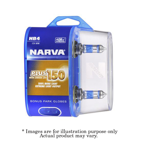 New NARVA HB4 12V P22D PLUS150 Twin Pack Performance Globe 48384BL2