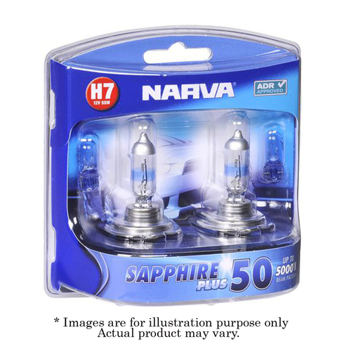New NARVA H7 Base PX22d Sapphire Plus 50 12V 55W Globe - 2 Piece 48525BL2