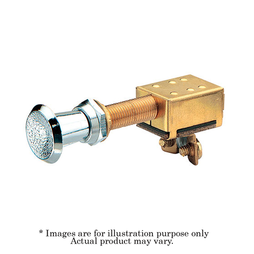 NARVA 12V Non Illuminated Metal Off/On SPST Analogue Push/Pull Switch 60016BL