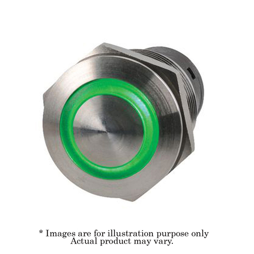 New NARVA 14V Green LED Illuminated 10A Off/On SPST Push Button Switch 60075BL