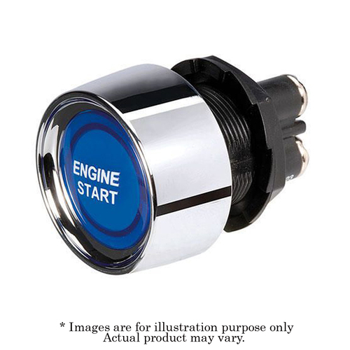 NARVA 12V Blue LED Illuminated Momentary SPST Push Button Starter Switch 60097BL