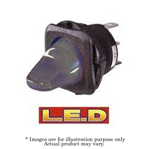 NARVA 12V Duckbill Toggle Blue LED Illuminated 20A Off/On SPST Switch 60271BL