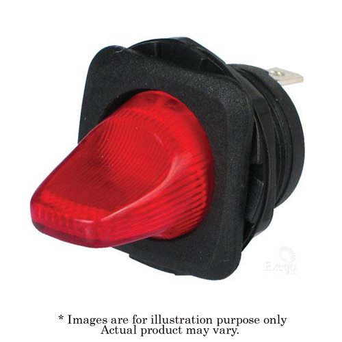 NARVA 12V Duckbill Toggle Red LED Illuminated Push Off/On SPST Switch 60273BL