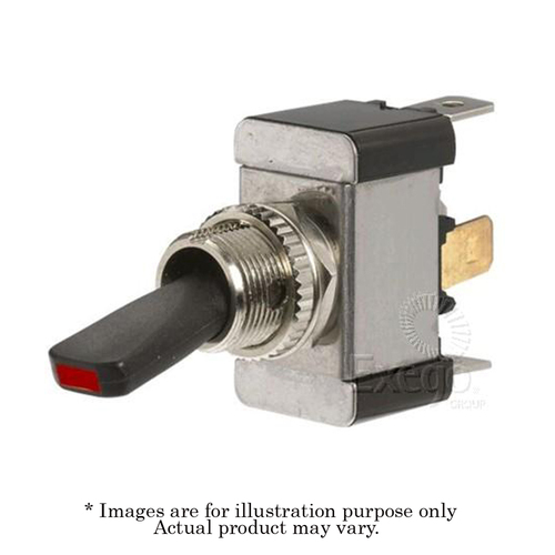NARVA 12V Heavy Duty Toggle Red LED Illuminated 20A Off/On SPST Switch 60283BL