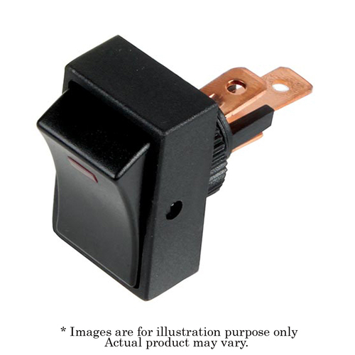 NARVA 12V Red LED Illuminated 25A Push on Terminal SPST Rocker Switch 62008BL