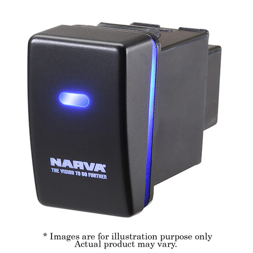 NARVA Style 12V Blue LED Illuminated Off/On SPDT Push Switch Fits Holden 63324BL