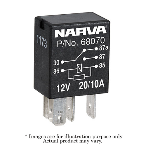 New NARVA 12V Resistor Change Over Mini Silver Micro Relay 68070BL