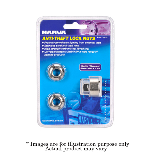 New NARVA M12 X 1.75 Anti Theft Lock Nut 0.1kg 74425
