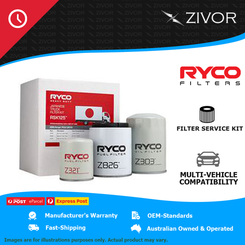 New RYCO Filter Service Kit For HINO 500, RANGER FC 3J 6.6L J07C RSK125