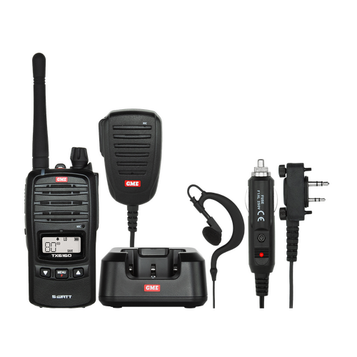 New GME UHF CB Handheld Radio 1 and 5 Watt including Accessories TX6160