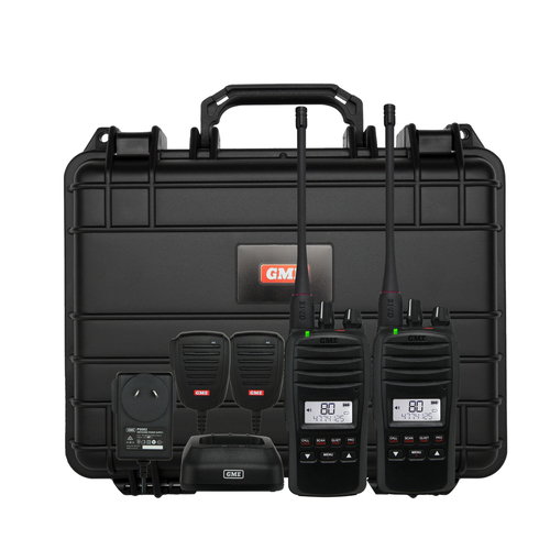 New GME 5/1 Watt IP67 UHF CB Handheld Radio-Twin Pack TX6600STP