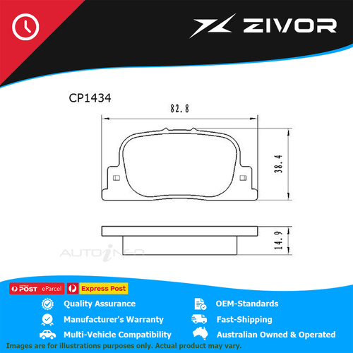 PREMIER Ceramic DB1434 Brake Pads For TOYOTA PRIUS HYBRID NHW20R #CP1434
