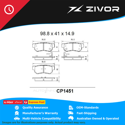 PREMIER Ceramic DB1451 Brake Pads For SSANGYONG REXTON RX320 Y200 #CP1451