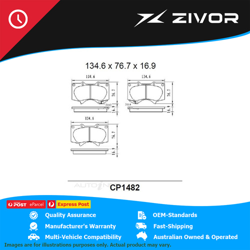 PREMIER Ceramic DB1482 Brake Pads For TOYOTA PRADO LANDCRUISER KZJ120R #CP1482